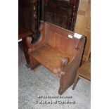 *CARVED OAK GOTHIC CLERGY REVIVAL SEAT