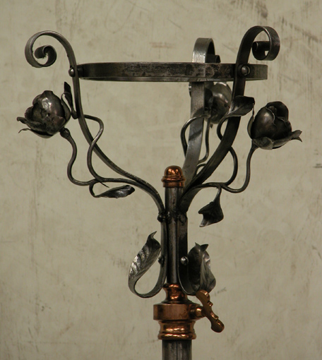 *VICTORIAN WROUGHT IRON LAMP STAND, CIRCA 1860. HEIGHT 1350MM (53IN) MIN. 2180MM (85IN) MAX. X WIDTH - Image 6 of 6