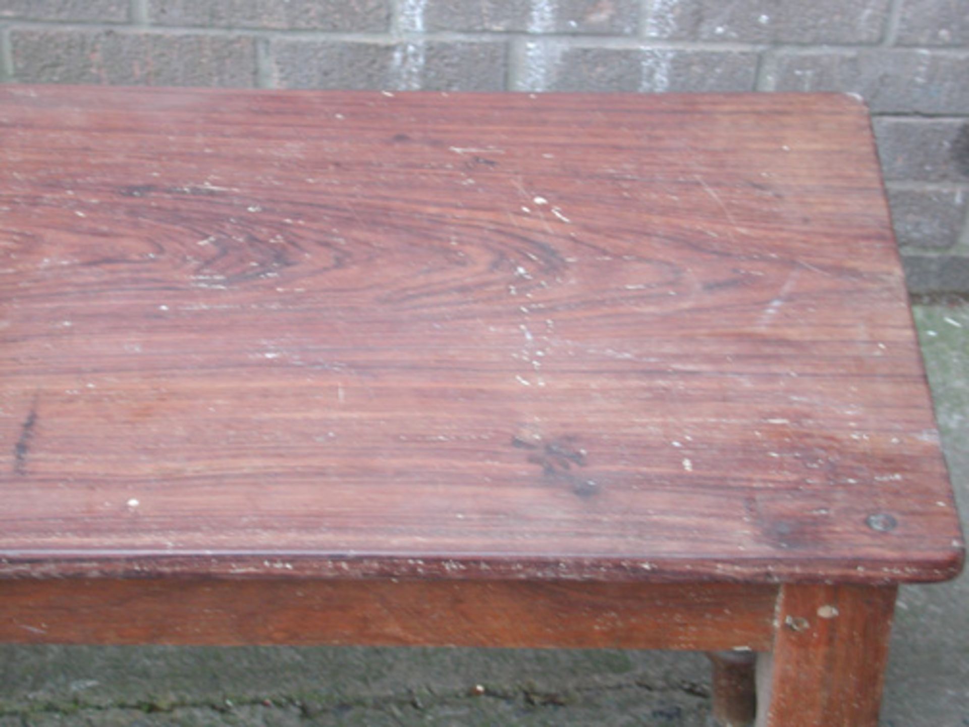 *LOW ROSEWOOD SHOP DISPLAY TABLE. HEIGHT 535MM (21IN) X WIDTH 1855MM (73IN) X DEPTH 510MM (20IN) [ - Image 4 of 4