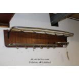 *1950'S WALL RACK. HEIGHT 250MM (9.75IN) X WIDTH 1005MM (39.5IN) X DEPTH/PROJECTION 250MM (9.
