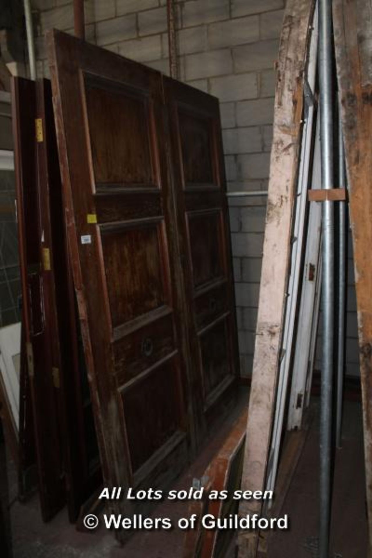 *PAIR OF LARGED TEAK BANK DOORS