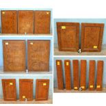 *COLLECTION OF BIRDS EYE MAPLE PANELS, DOORS AND SHELVES. CIRCA 1920. [0]