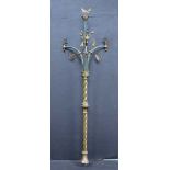 *BRASS GOTHIC GASOLIER, CIRCA 1900. HEIGHT 1270MM (50IN) X DIAMETER 380MM (13IN) [0]