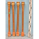 *SET OF FOUR ANTIQUE GILDED WHITEWOOD TURNED COLUMNS, CIRCA 1900 HEIGHT 792MM (31.5IN) X WIDTH