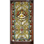 *DECORATIVE STAINED GLASS PANEL WITH ANGEL 580mmW x 1080mm H.