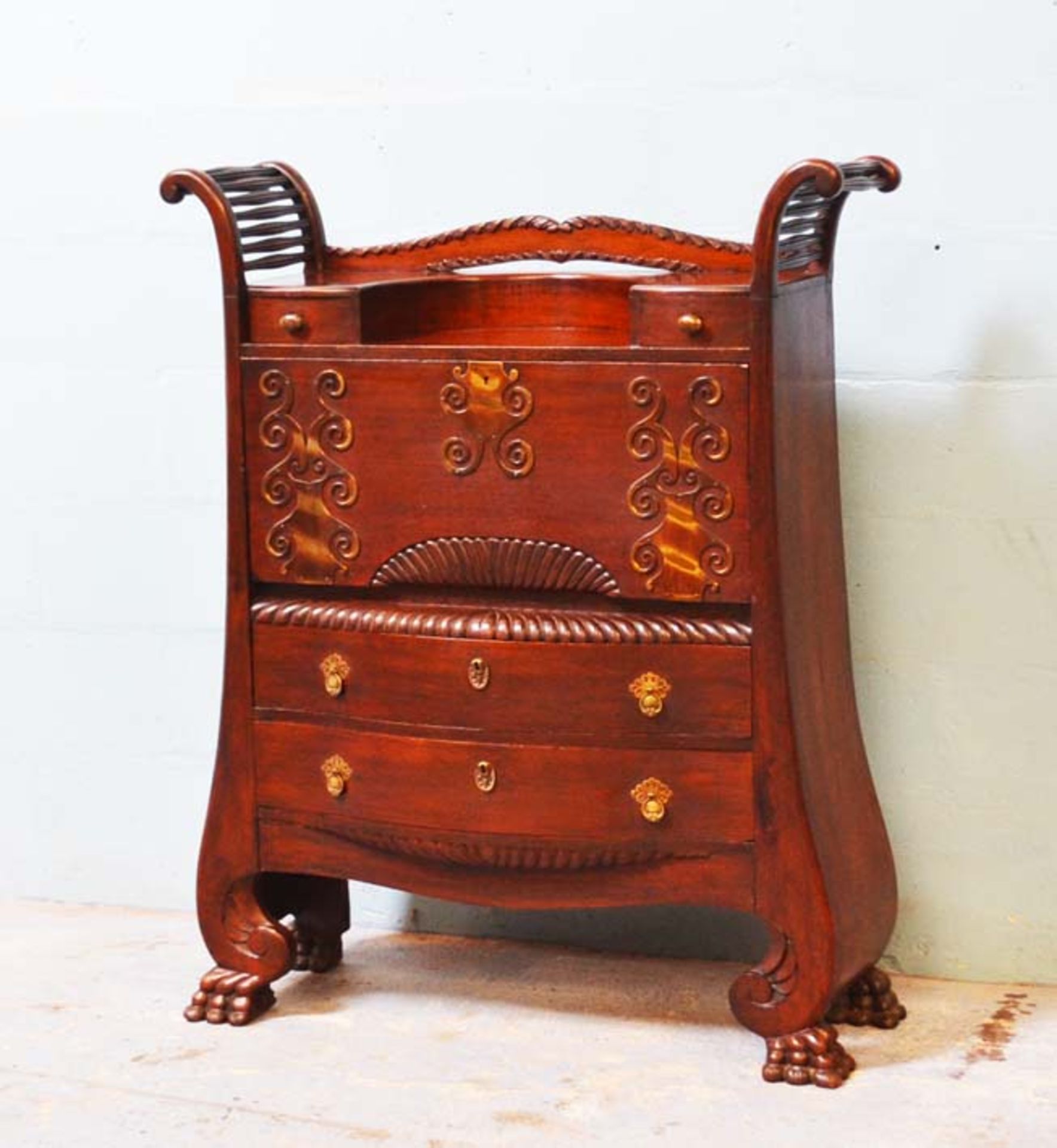 *CHINESE WRITING DESK. 1080MM ( 42.5" ) WIDE X 1350MM ( 53" ) HIGH X 370MM ( 14.5" ) DEEP [0] - Image 7 of 7
