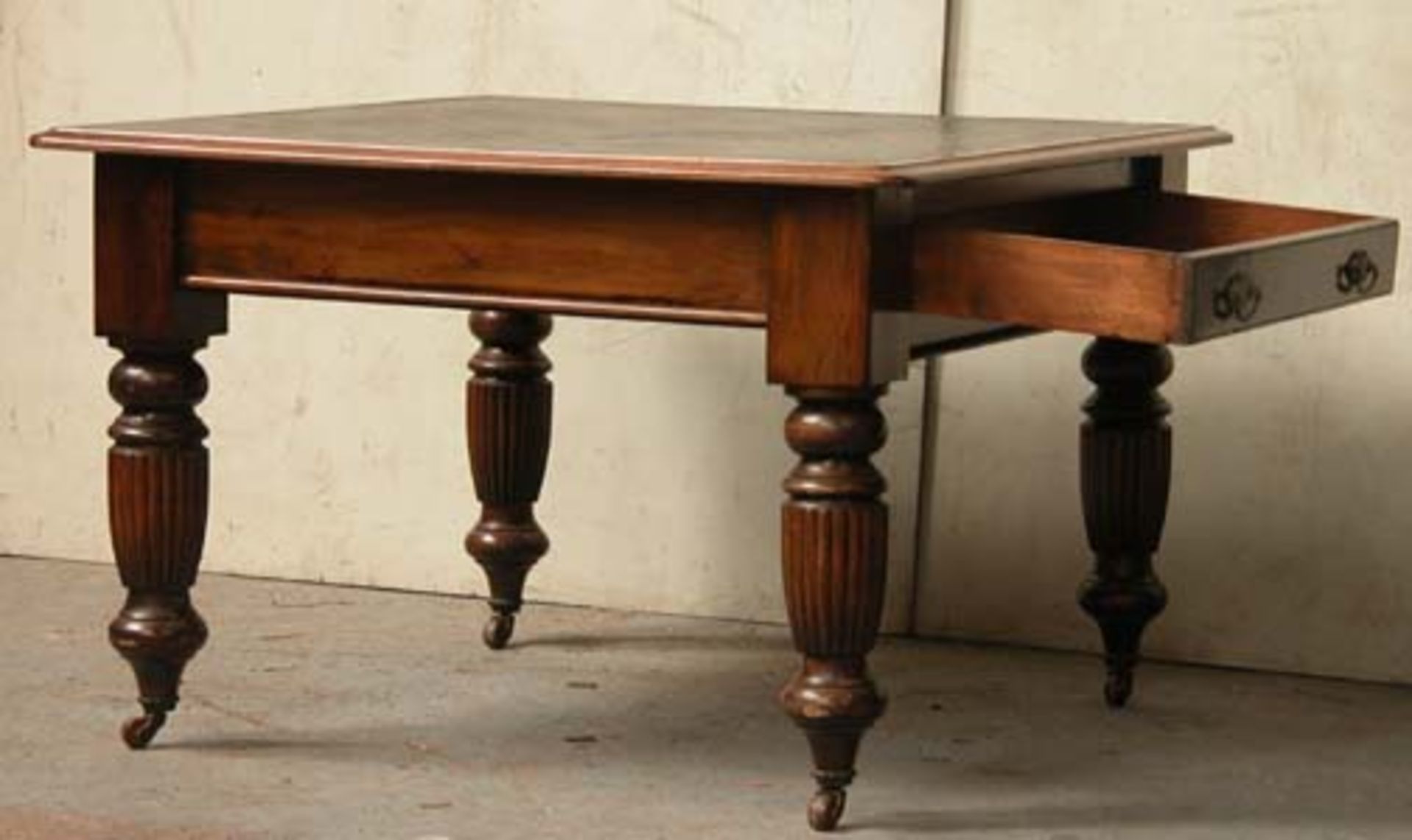 *VICTORIAN MAHOGANY AND BEECH LIBRARY TABLE, CIRCA 1890. HEIGHT 750MM (29.5IN) X WIDTH 1115MM (44IN) - Image 3 of 8