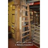 ORIGINAL WOODEN STEP LADDER. 1065MM ( 42" ) HIGH X 360MM ( 14.5" ) WIDE X 870MM ( 34.25" ) DEEP [