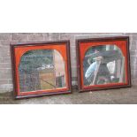 *PAIR ARCHED TOP MIRRORS. HEIGHT 780MM (30.75IN) X WIDTH 840MM (33IN) X DEPTH 35MM (1.25IN) [0]