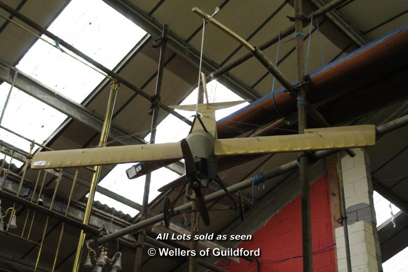 1912 WATKINS MONOPLANE. EX RADIO CONTROLLED MODEL. HEIGHT 500MM (19.5IN) WIDTH X 1820MM (71.5IN) - Image 3 of 6