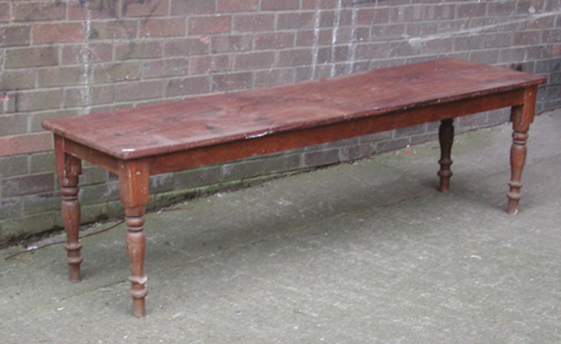 *LOW ROSEWOOD SHOP DISPLAY TABLE. HEIGHT 535MM (21IN) X WIDTH 1855MM (73IN) X DEPTH 510MM (20IN) [