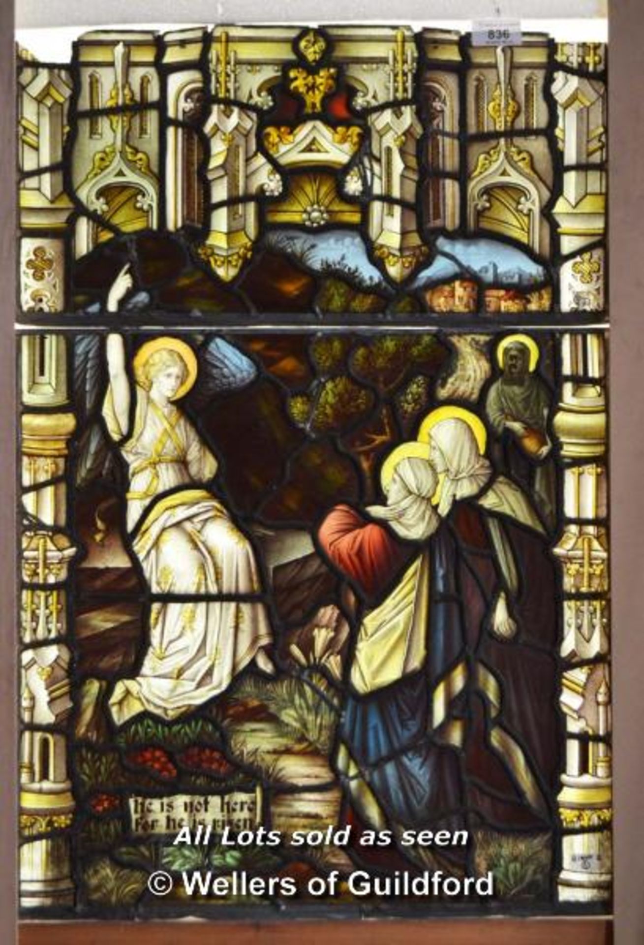 *DECORATIVE STAINED GLASS PANEL DEPICTING JESUS CHRISTS RESSURECTION 780mm W x 1140mm H