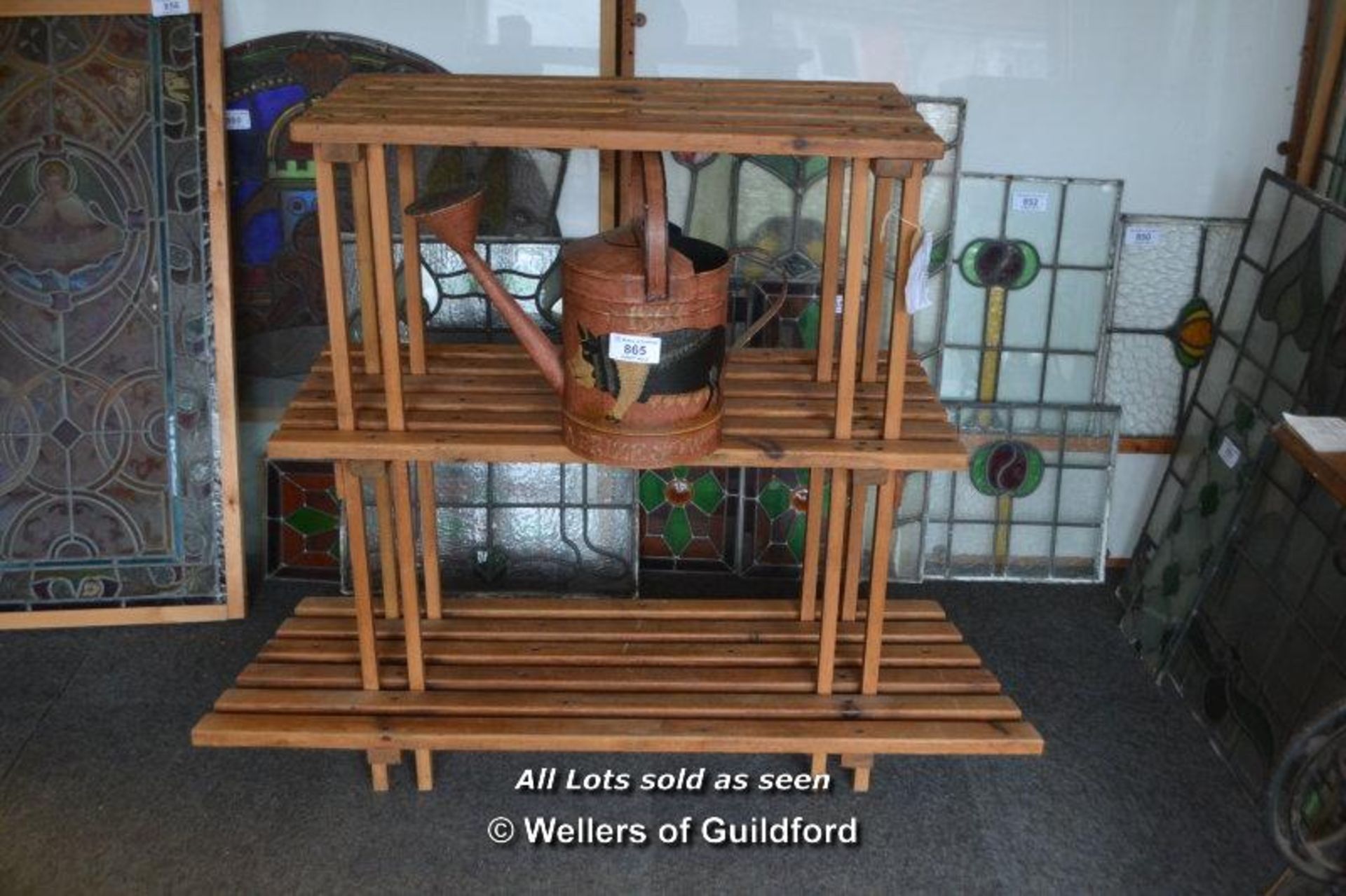 *PLANT STAND FOR A BAY WINDOW (AND WATERING CAN) 1070MM - 1220 MM WIDE X 410 MM DEEP X 1010 MM HIGH