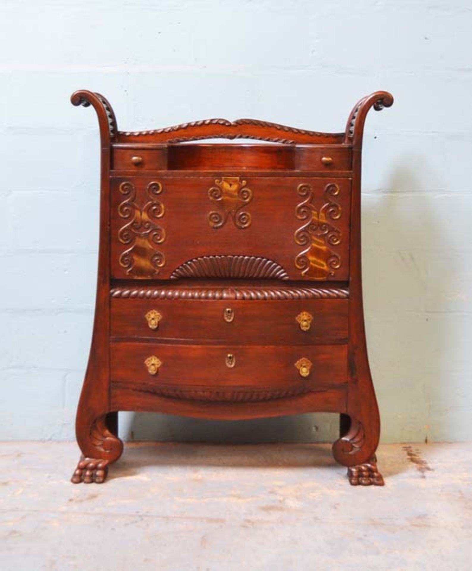 *CHINESE WRITING DESK. 1080MM ( 42.5" ) WIDE X 1350MM ( 53" ) HIGH X 370MM ( 14.5" ) DEEP [0] - Image 6 of 7