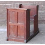 *OAK CLERGY STALL, EARLY 1900'S. HEIGHT 965MM (38IN) X WIDTH 655MM (25.75IN) X DEPTH 1090MM (