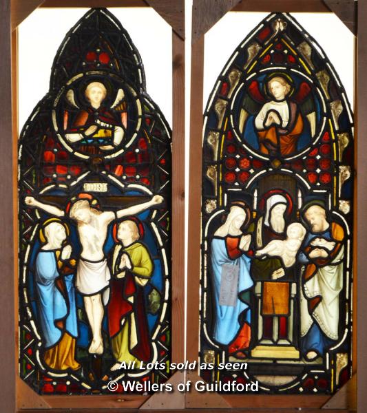 *DECORATIVE STAINED GLASS SEVEN LIGHT WINDOW DEPICTING JESUS'S LIFE Each window 340mm W x 1900mm H - Image 6 of 9