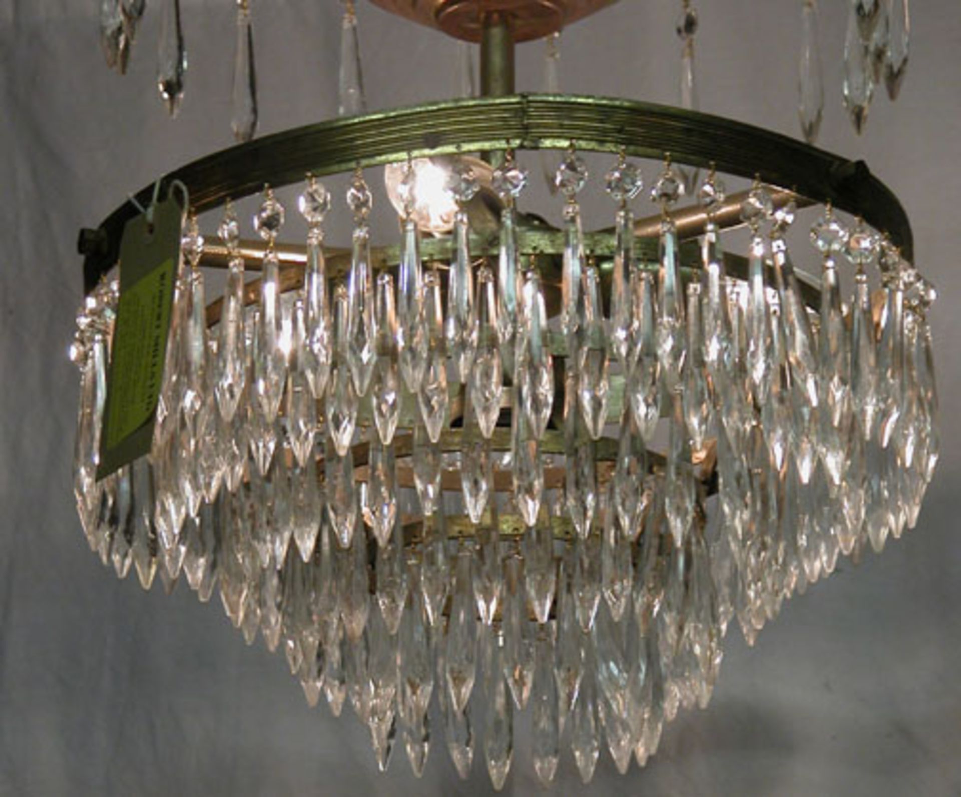 *CAKE CHANDELIER, MID 1900S. HEIGHT 640MM (25.25IN) X DIAMETER 385MM (15IN) [0] - Image 2 of 4