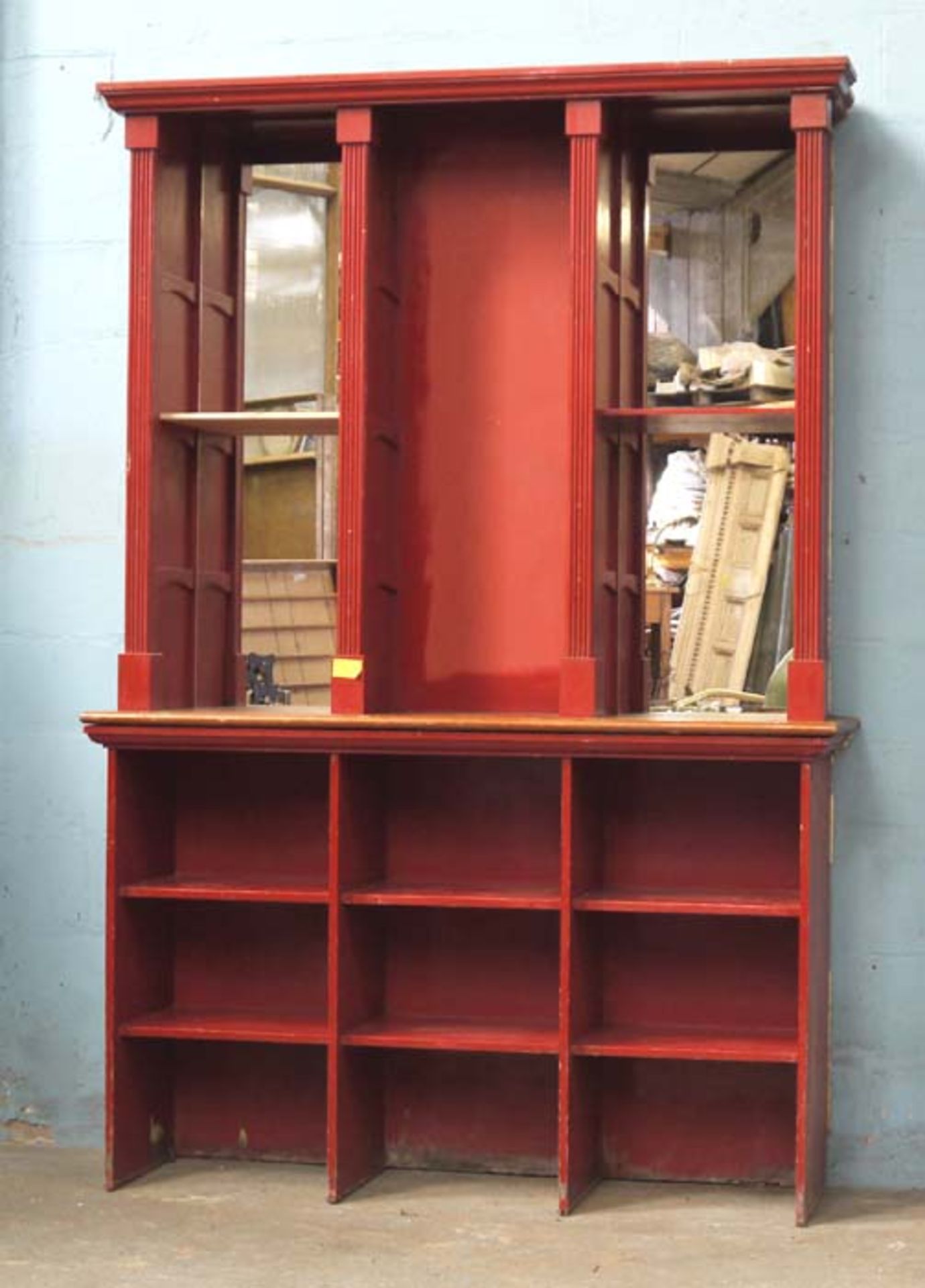 *PAIR OF RECLAIMED PAINTED BACK FITTINGS, RECENTLY MADE. HEIGHT 2430MM (96"). TILL SHELF 1060MM ( - Image 2 of 5