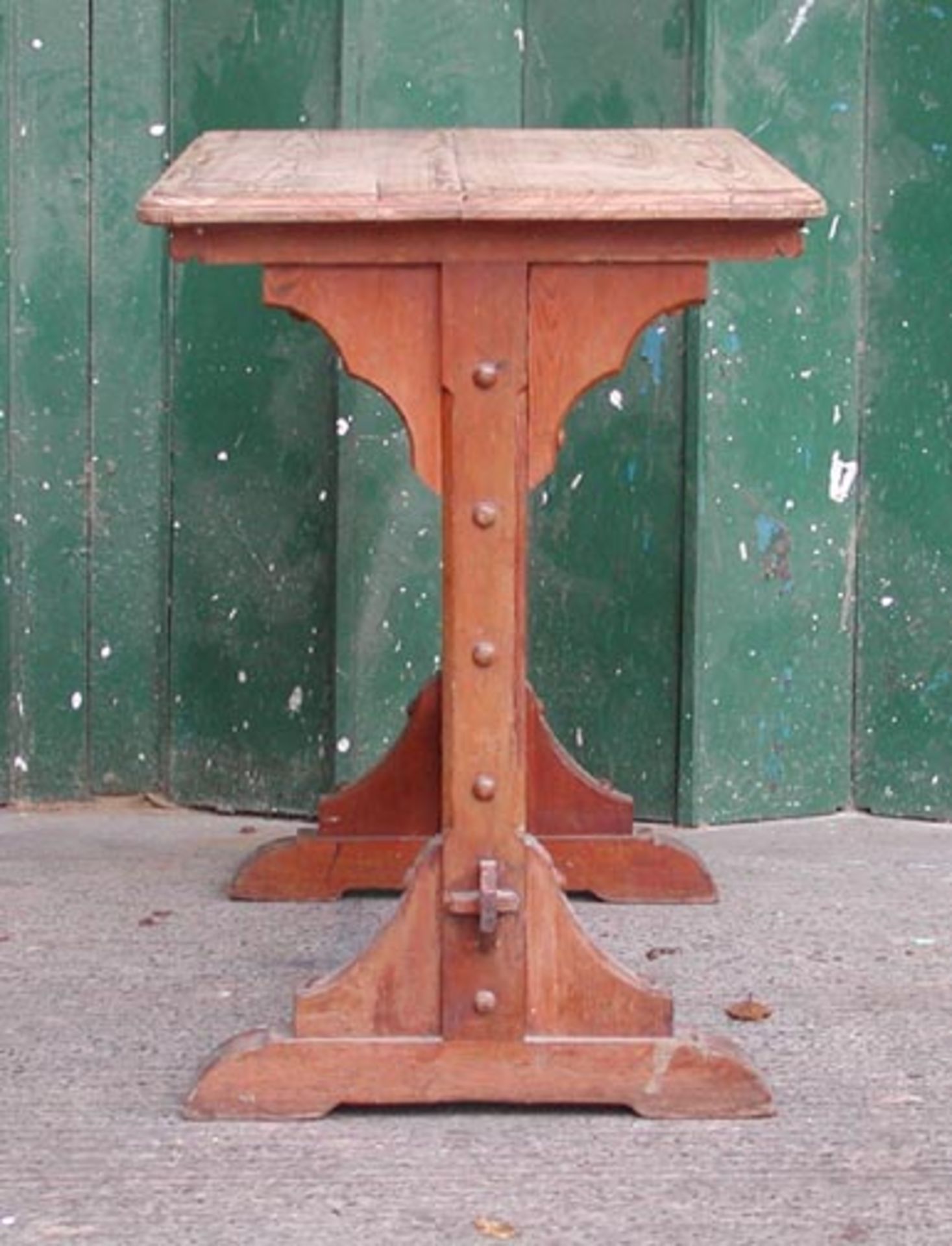 *PITCH PINE GOTHIC SIDE TABLE, LATE 1800'S. HEIGHT 850MM (33.5IN) X WIDTH 1065MM (42IN) X DEPTH - Image 2 of 3