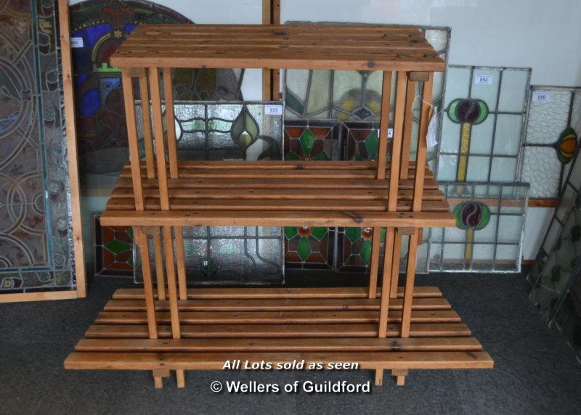 *PLANT STAND FOR A BAY WINDOW (AND WATERING CAN) 1070MM - 1220 MM WIDE X 410 MM DEEP X 1010 MM HIGH - Image 2 of 2