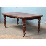 *VICTORIAN MAHOGANY WIND OUT TABLE. 1220MM ( 48" ) OR 1750MM ( 68.75" ) WIDE X 1040MM ( 41" ) DEEP X