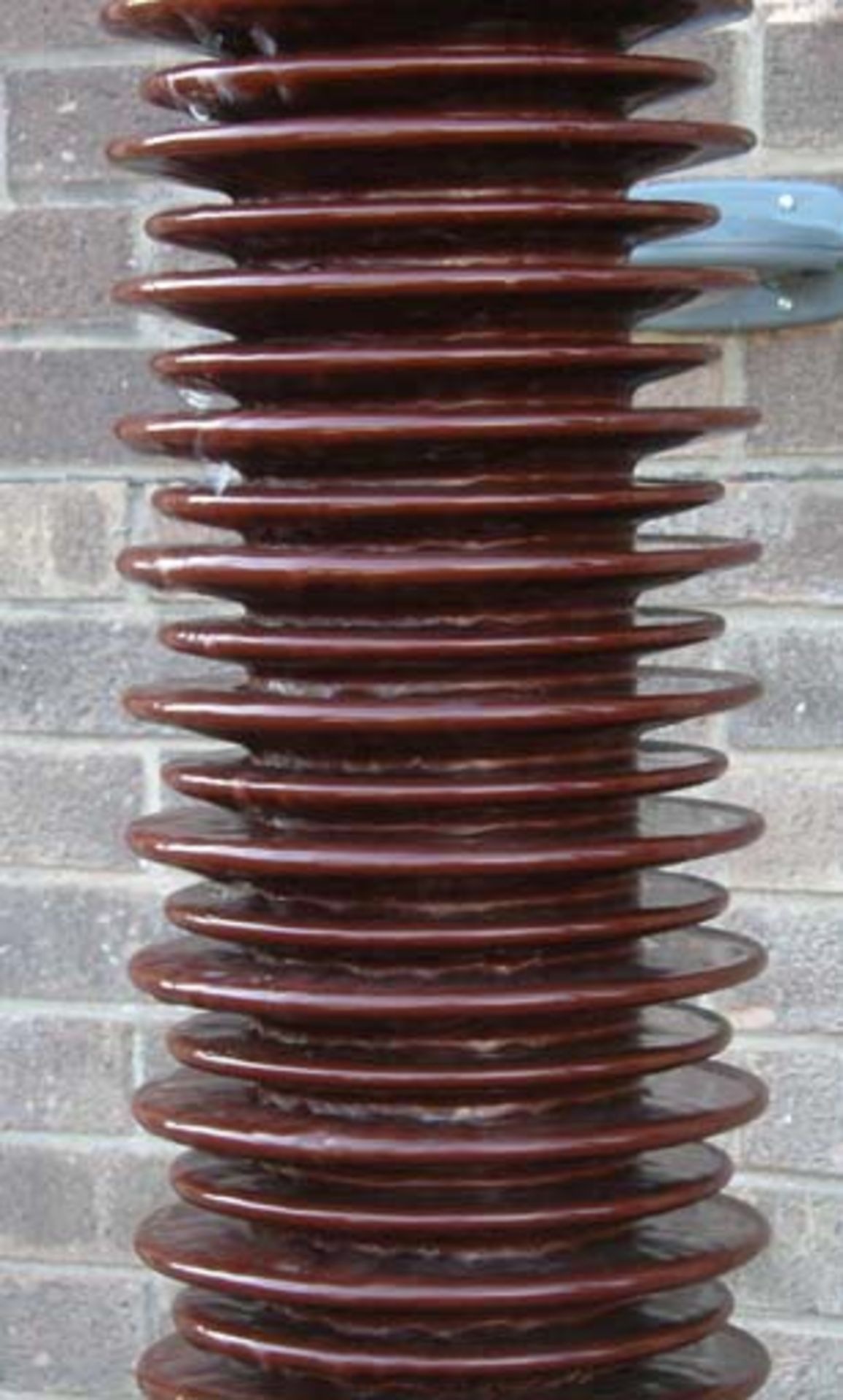 *CERAMIC ELECTRICITY INSULATOR, SET UP AS A WATER FEATURE, LATE 1900S. HEIGHT 1240MM (48IN) X - Image 4 of 6