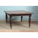 *VICTORIAN OAK TABLE. 1205MM ( 47.5" ) WIDE X 1400MM ( 55" ) DEEP X 730MM ( 28.75" ) HIGH [0]