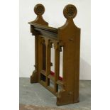 *GOTHIC OAK CLERGY DESK FRONT, LATE 1800'S. HEIGHT 1400MM (55IN) X WIDTH 1175MM (46.25IN) X DEPTH