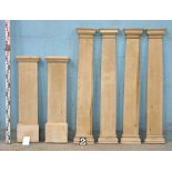 *COLLECTION OF PINE COLUMNS AND SPARES, MID 1900. SHORT TALL HEIGHT 995MM (39.25IN) 1315MM (51.75IN)