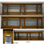 *4.9M RUN OF ANTIQUE OAK ALTER RAIL IN TWO SECTIONS, DATED 1892. 680MM (26.75IN) HIGH X 4930MM (