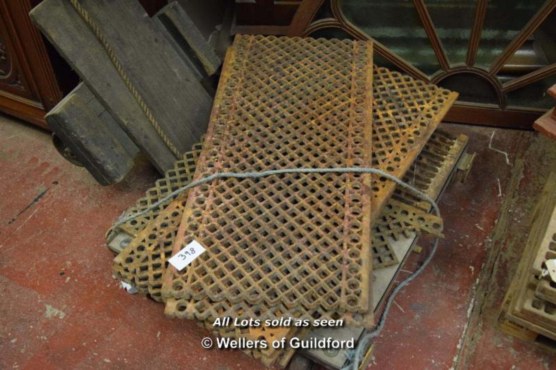 *COLLECTION OF CAST IRON GRILL PANELS