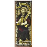*TWO LIGHT STAINED GLASS WINDOWS DEPICTING SAINT JOHN AND SAINT THOMAS Each Window 390mm W x 2920mm