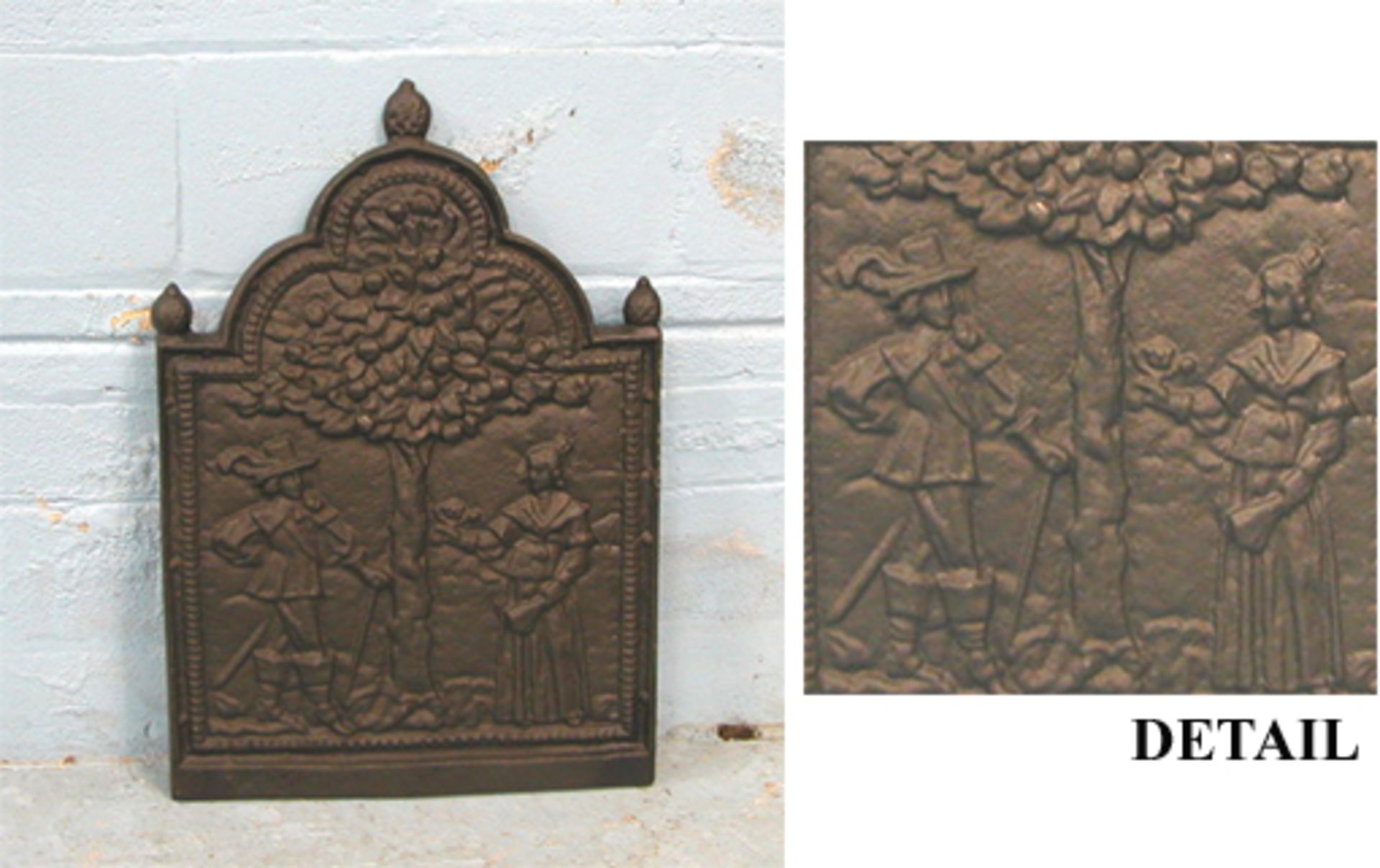 *RECENTLY MADE CAST IRON FIREBACK DEPICTING THE 'TREE OF LIFE'. 773MM (30.4IN) HIGH X 490MM (19.3IN) - Image 4 of 4