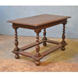 *OAK SIDE TABLE. 1330MM (52 1/4") WIDE X 760MM (30") DEEP X 835MM (32 3/4") HIGH [0]