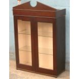 *SMALL ANTIQUE MAHOGANY SHOWCASE, EARLY 1900S. HEIGHT 1090MM (42.75IN) X WIDTH 720MM (28.25IN) X