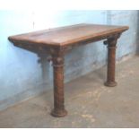 *OAK CONSOLE TABLE / SIDE ALTAR. 1590MM (62.75") X 785MM (30.75") X 865MM (34") [0]