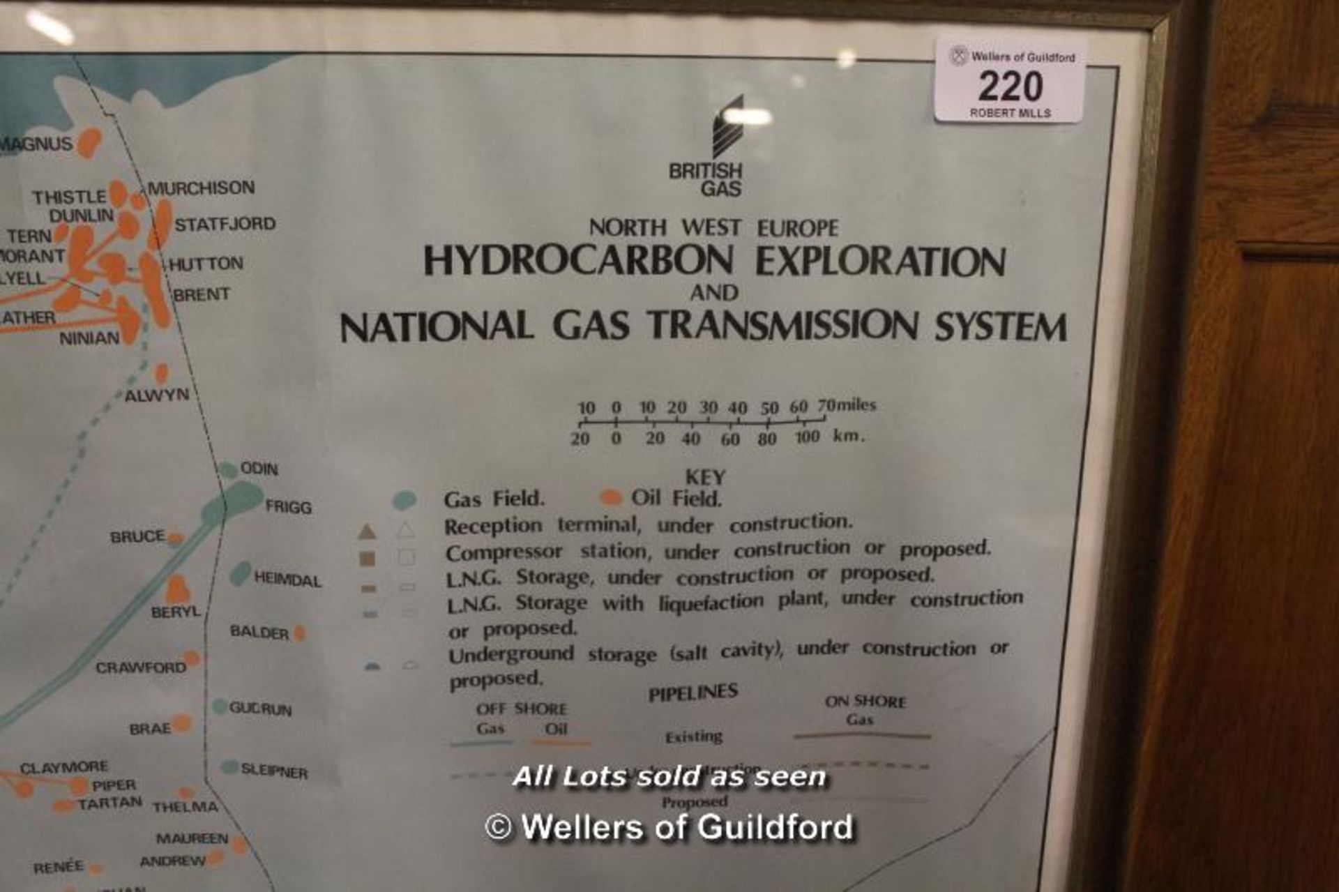 *LARGE FRAMED MAP OF THE HYDROCARBON EXPLORATION AND NATIONAL GAS TRANSMISSION SYSTEM OF NORTH - Bild 2 aus 3