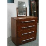 *GENTLEMANS DRESSING TABLE, WITH ORIGINAL MIRROR, EARLY 1900S. HEIGHT 990MM (39IN) EXCL MIRROR X
