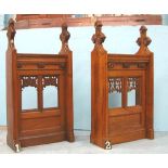 *CARVED OAK CLERGY DESK WITH CARVED POPPY HEADS AND PIERCED GOTHIC TRACERY, MID 1900S. HEIGHT 1430MM