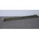 *EDWARDIAN BRASS FENDER. HEIGHT 100MM (4IN) X WIDTH 1355MM (53.25IN) X DEPTH 220MM (8.75IN) [0]