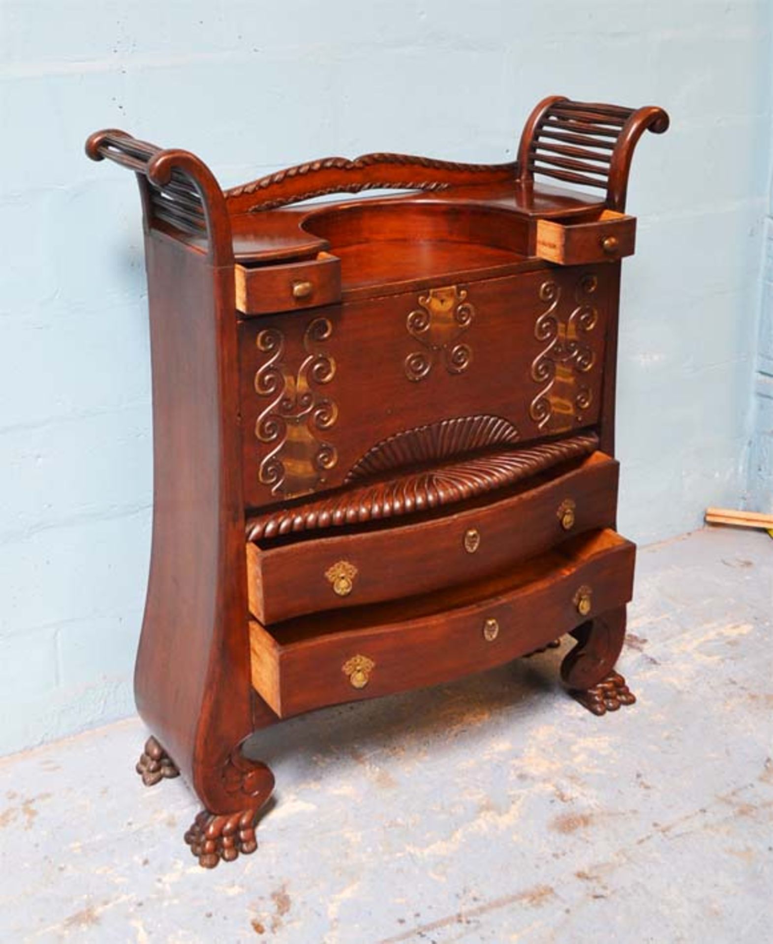 *CHINESE WRITING DESK. 1080MM ( 42.5" ) WIDE X 1350MM ( 53" ) HIGH X 370MM ( 14.5" ) DEEP [0]