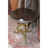 *SIMPLE CIRCULAR TABLE WITH CAST IRON BASE