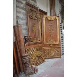 *COLLECTION OF CARVED AND GILDED TEAK PANELLING, IN VARIOUS SECTIONS