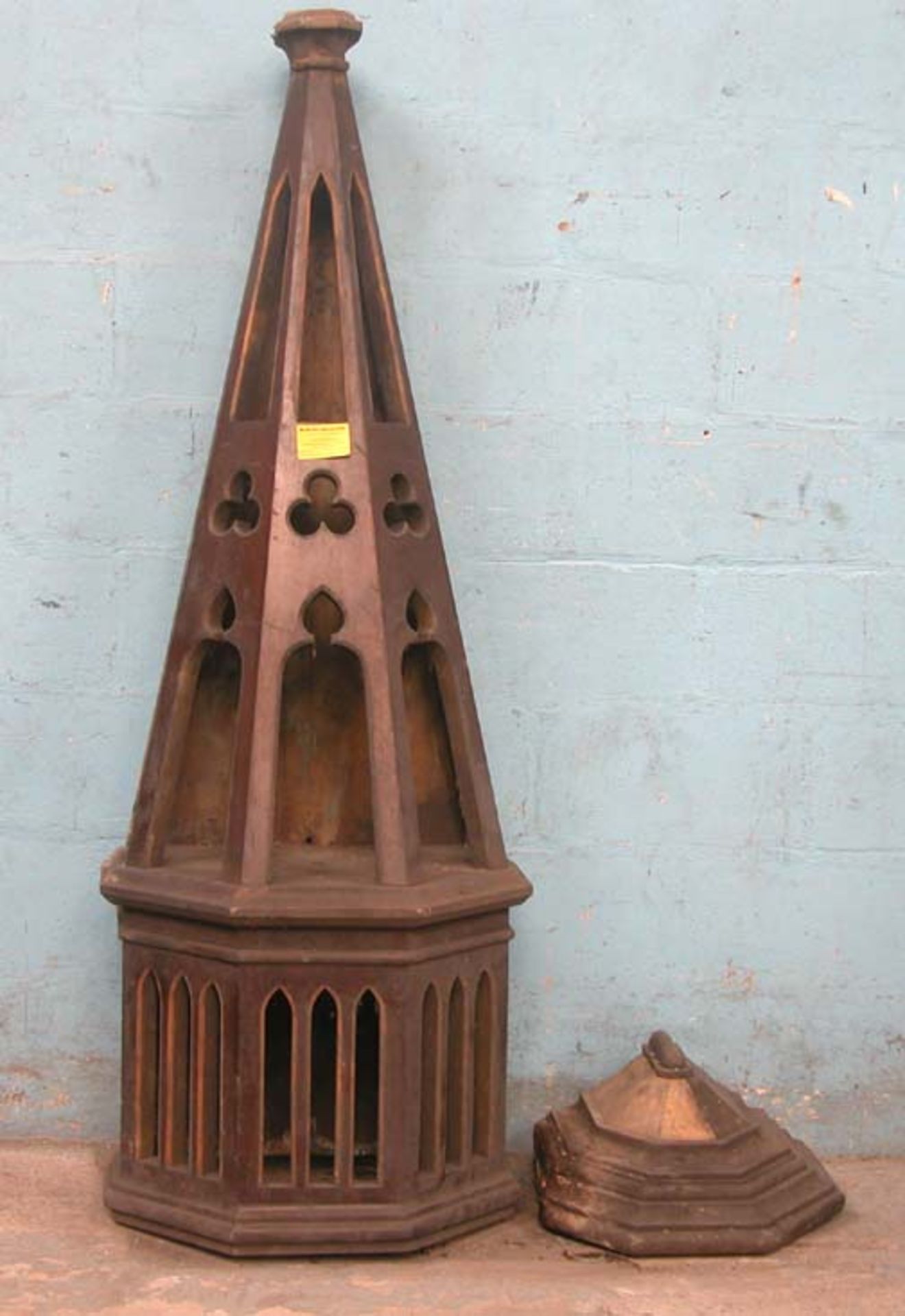 *GOTHIC PINE CANOPY, LATE 1800S. HEIGHT 1800MM (70.8IN) X WIDTH 650MM (25.6IN) X DEPTH 460MM (18.