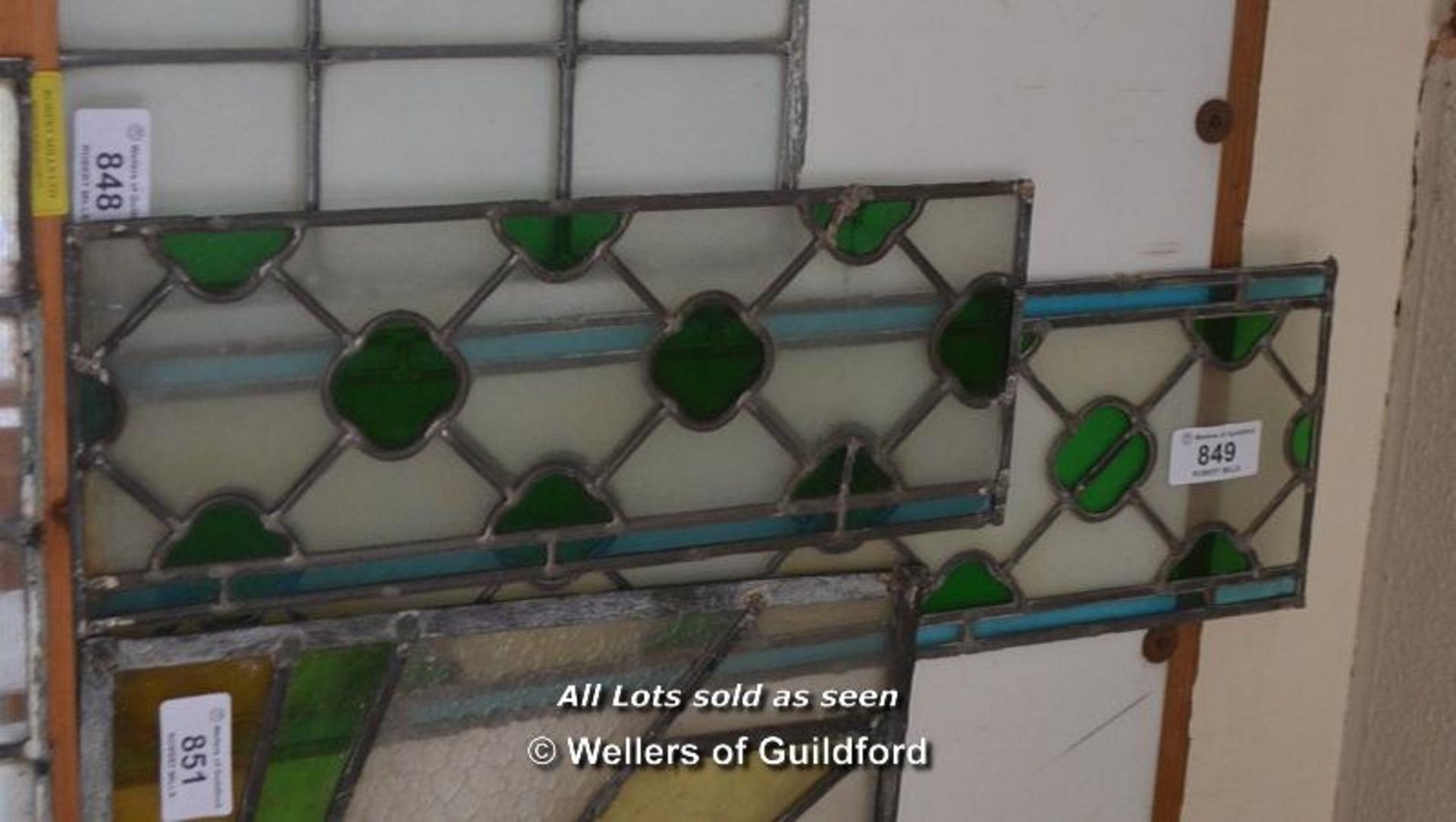 *TWO PANELS OF LEADED GLASS