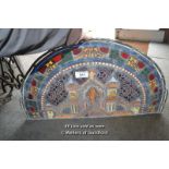 *ROUND TOP STAINED GLASS PANEL (CASTLE)