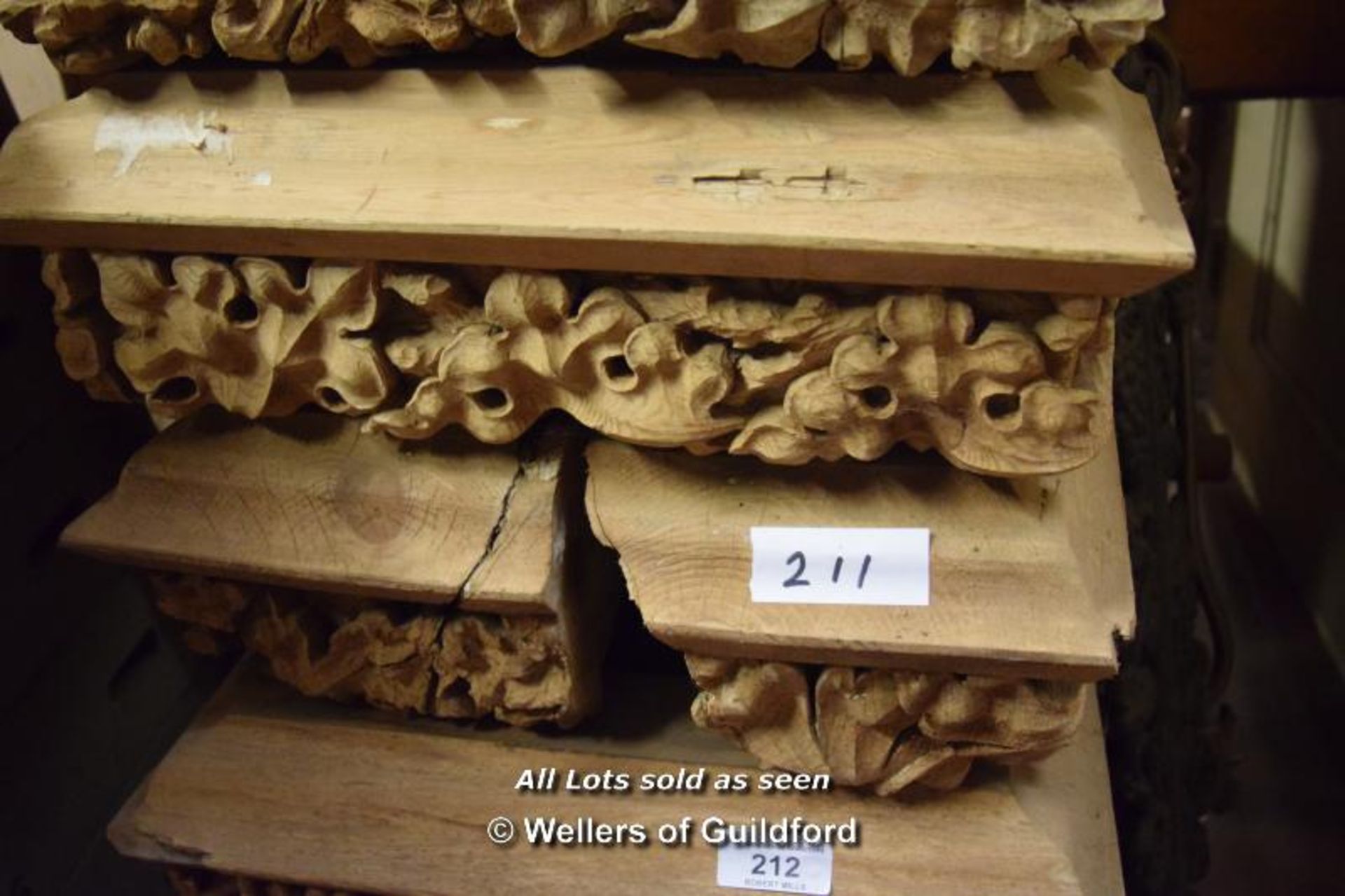 *FOUR CARVED PINE CAPITALS