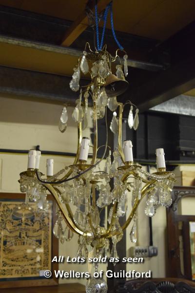 *PAIR OF LARGE CUT GLASS CHANDELIERS, CIRCA 1930. HEIGHT 1160MM (45.5IN) X DIAMETER 600MM (23.5IN)