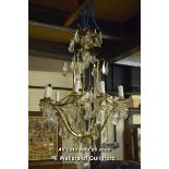 *PAIR OF LARGE CUT GLASS CHANDELIERS, CIRCA 1930. HEIGHT 1160MM (45.5IN) X DIAMETER 600MM (23.5IN)