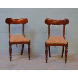*PAIR OF EARLY VICTORIAN MAHOGANY ANTIQUE CHAIRS. 880MM ( 34.75" ) HIGH X 520MM ( 20.5" ) WIDE X